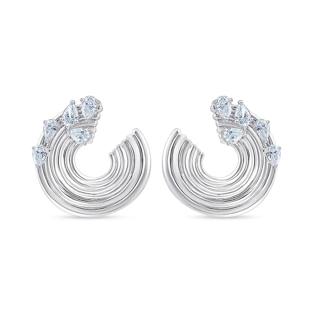 Pear Cut Scattered Swirl Earrings