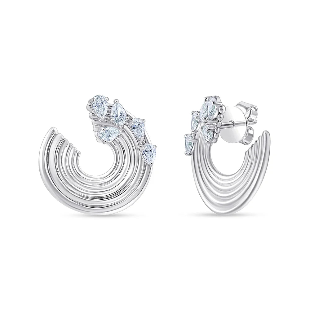 Pear Cut Scattered Swirl Earrings