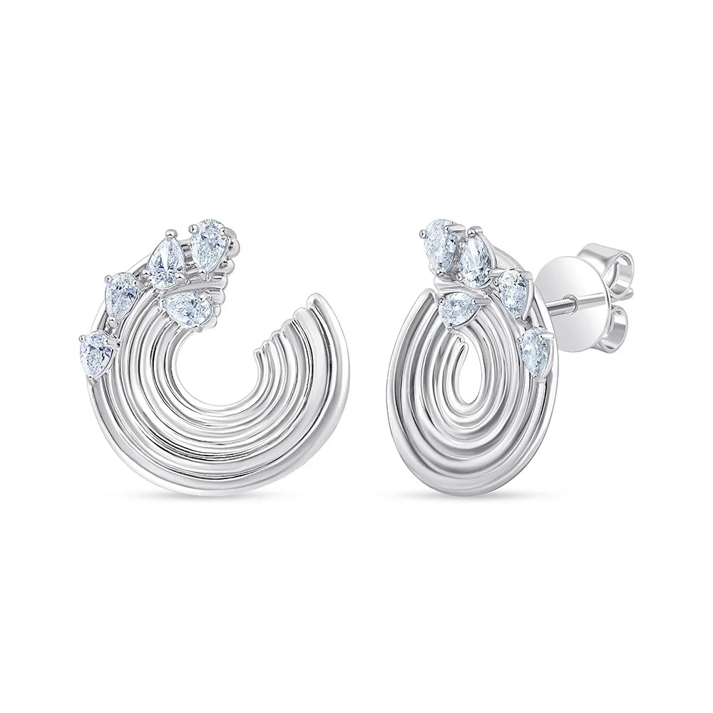 Pear Cut Scattered Swirl Earrings