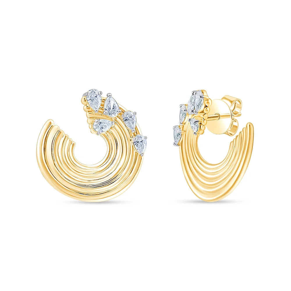 Pear Cut Scattered Swirl Earrings