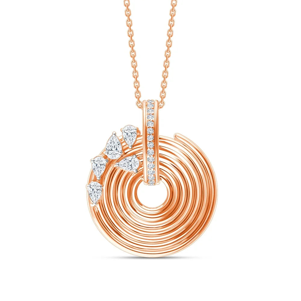 Pear Cut Scattered Swirl Pendant
