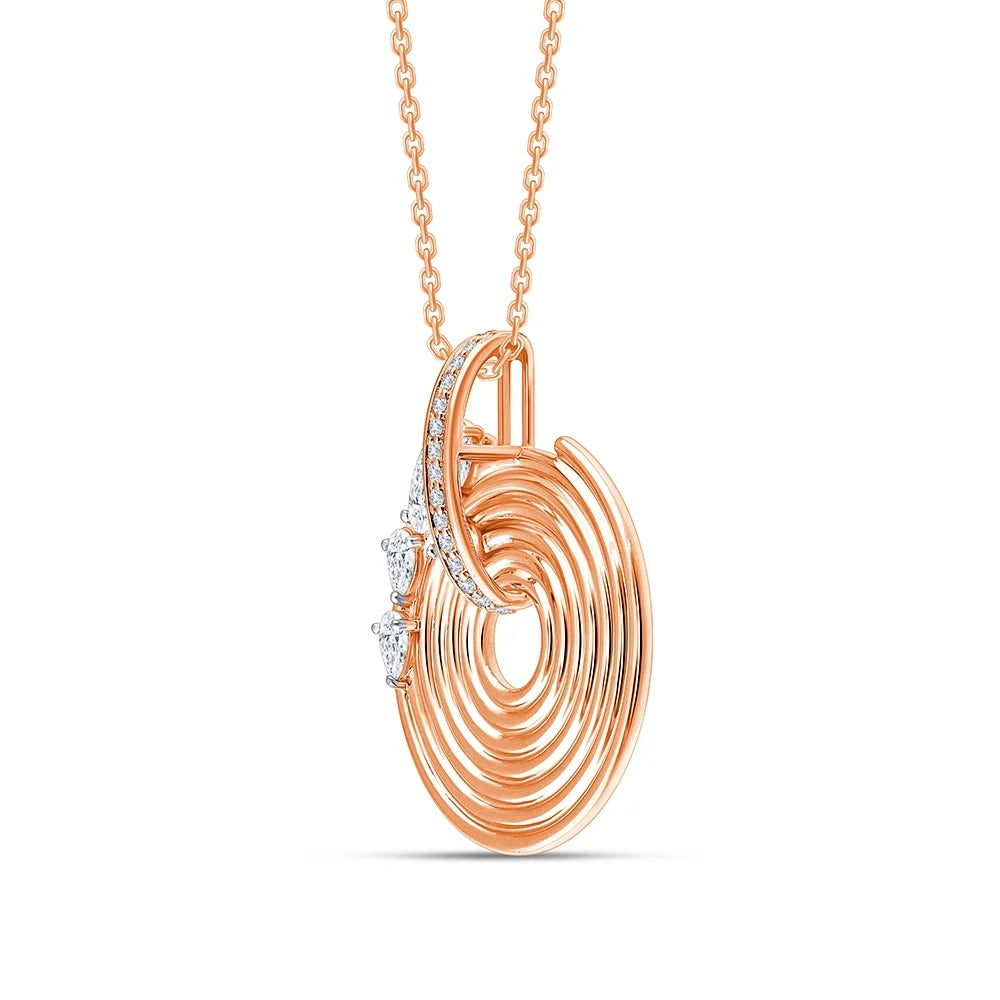 Pear Cut Scattered Swirl Pendant