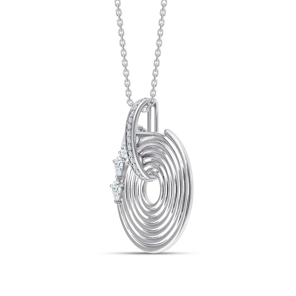 Pear Cut Scattered Swirl Pendant