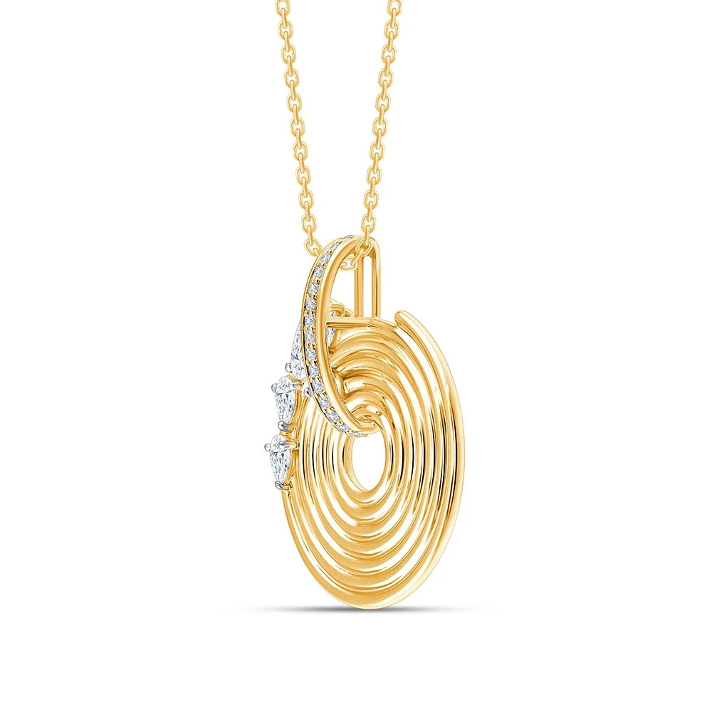 Pear Cut Scattered Swirl Pendant