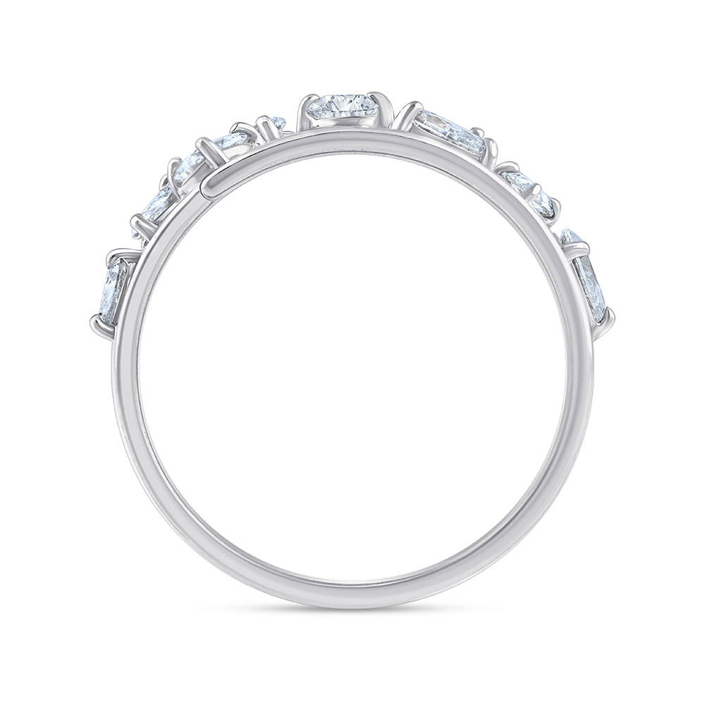Pear Cut Scattered Stackable Ring