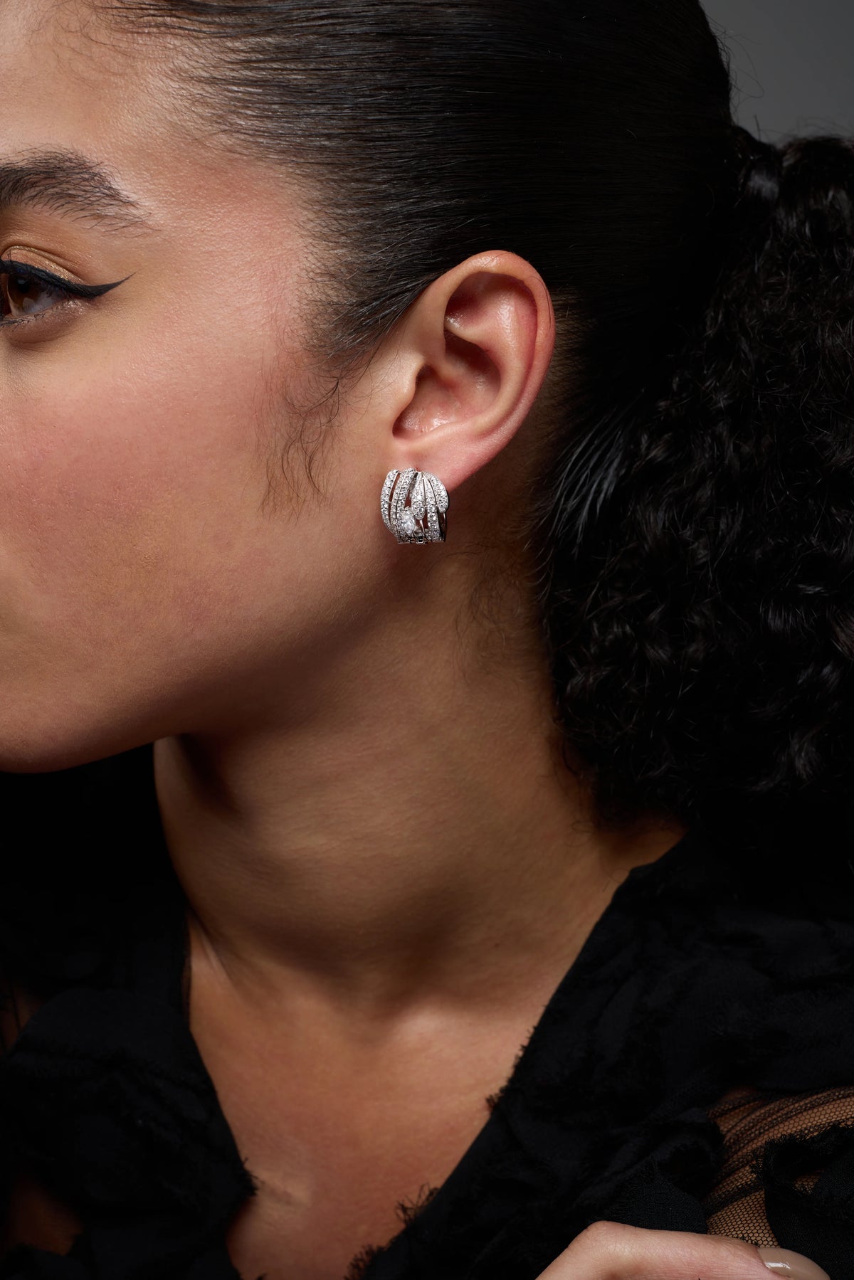 Marquise Cut Crossover Stud Earrings