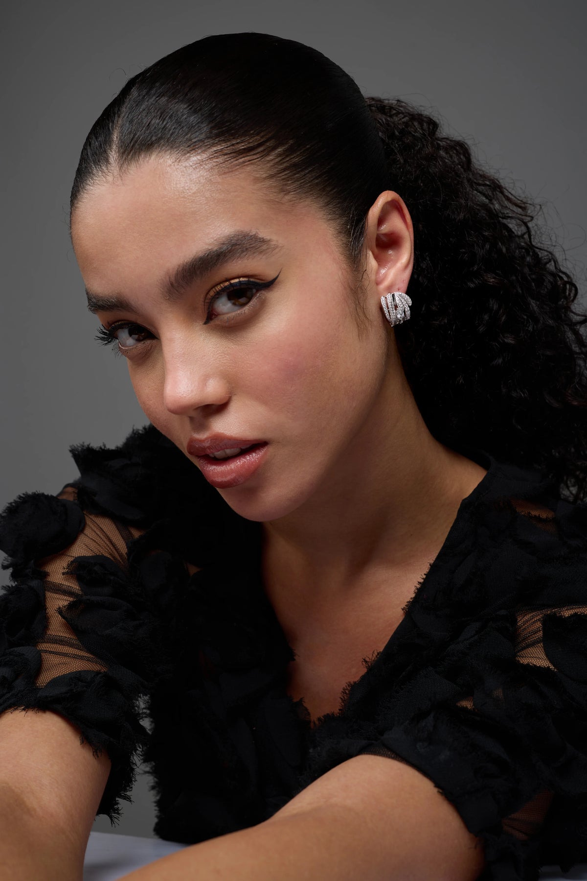 Marquise Cut Crossover Stud Earrings