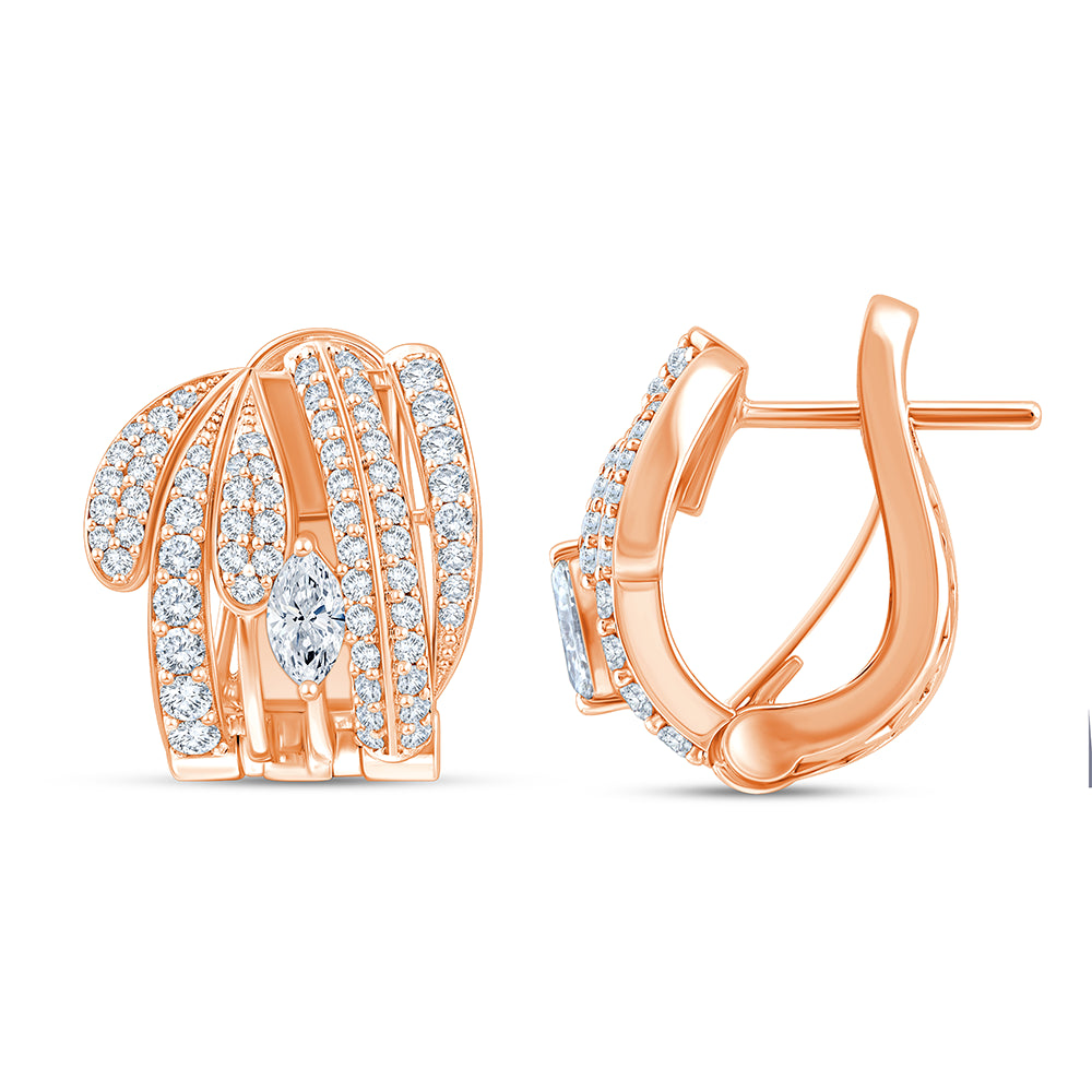 Marquise Cut Crossover Stud Earrings