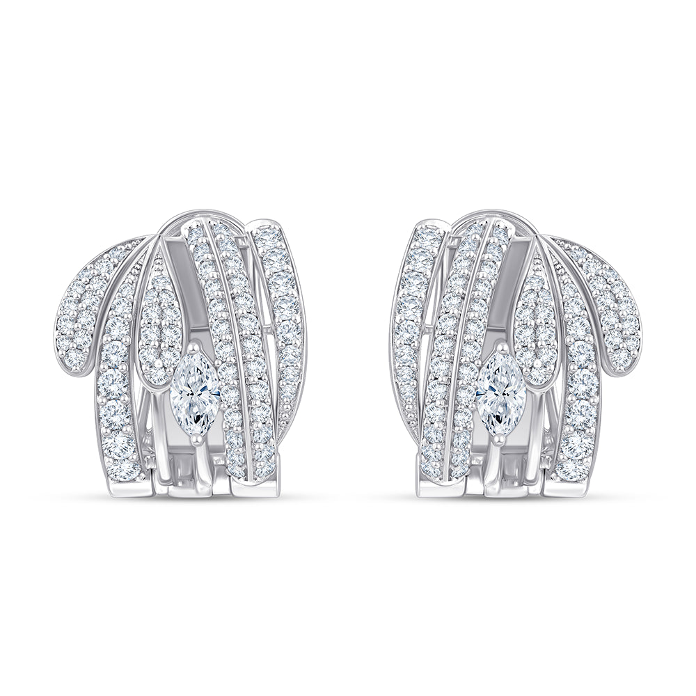 Marquise Cut Crossover Stud Earrings