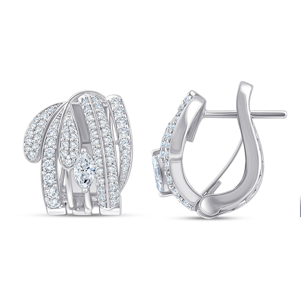 Marquise Cut Crossover Stud Earrings