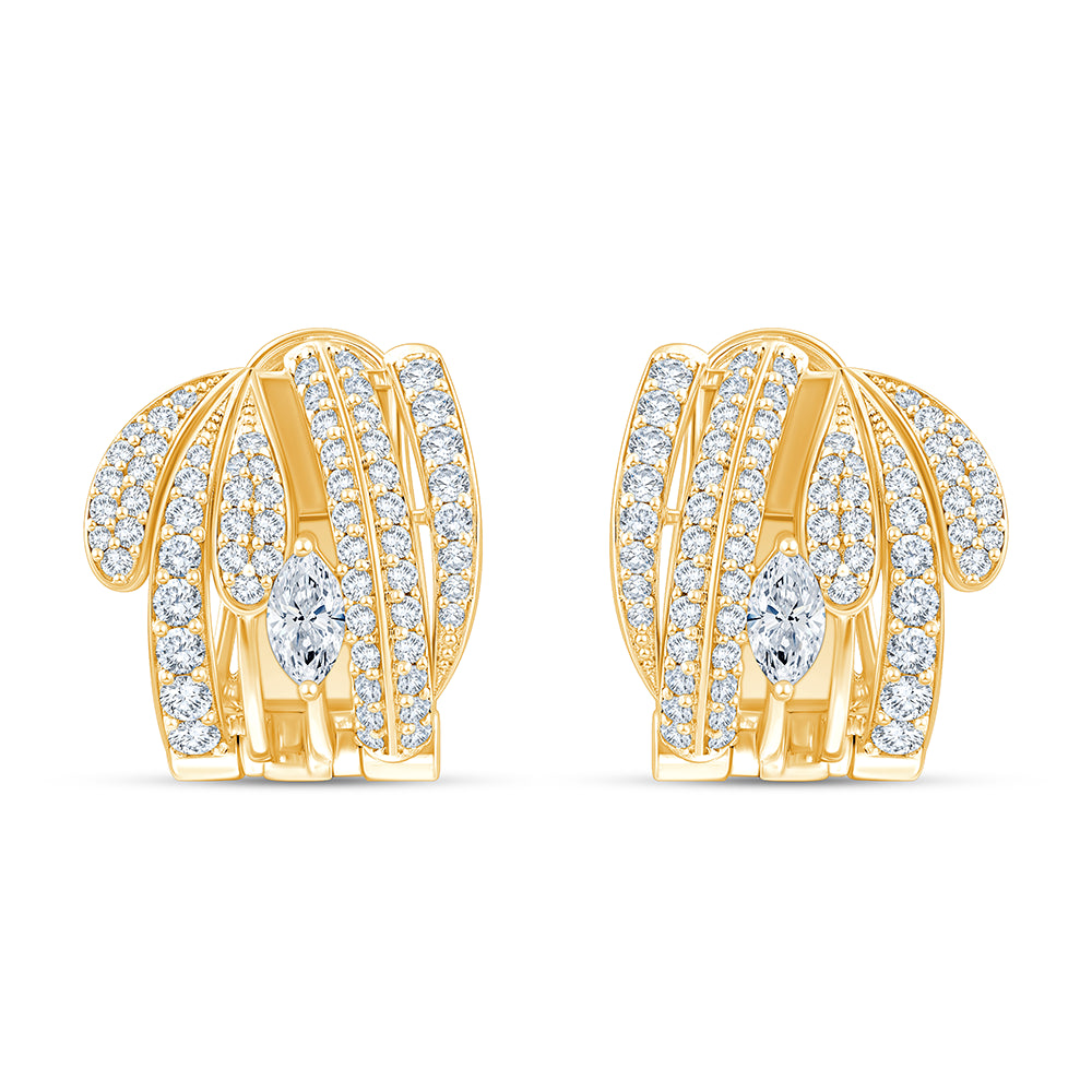 Marquise Cut Crossover Stud Earrings