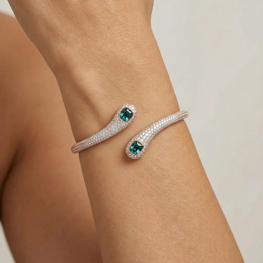 Oval Cut Sapphire Bypass Bracelet