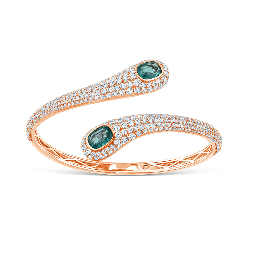Oval Cut Sapphire Bypass Bracelet