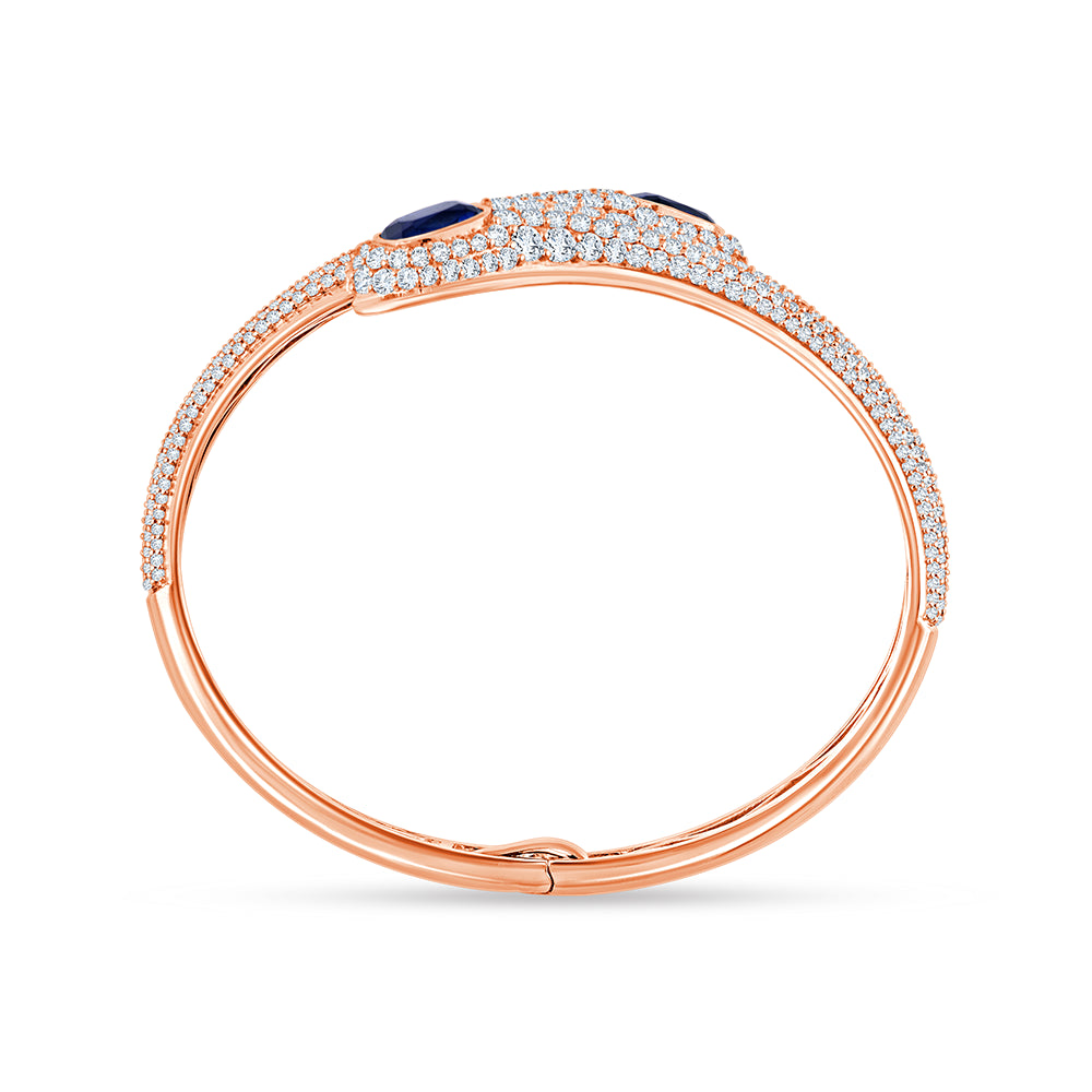 Oval Cut Sapphire Bypass Bracelet