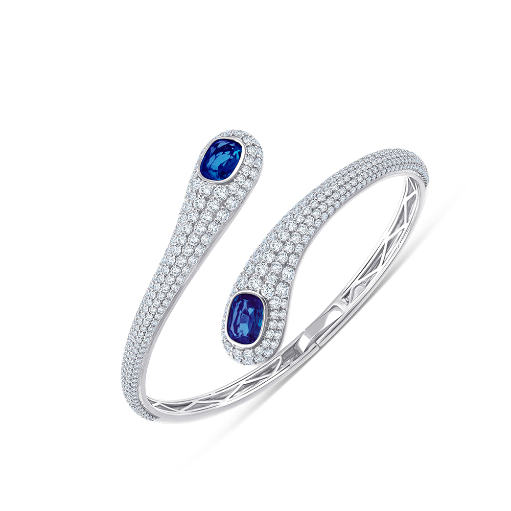 Oval Cut Sapphire Bypass Bracelet