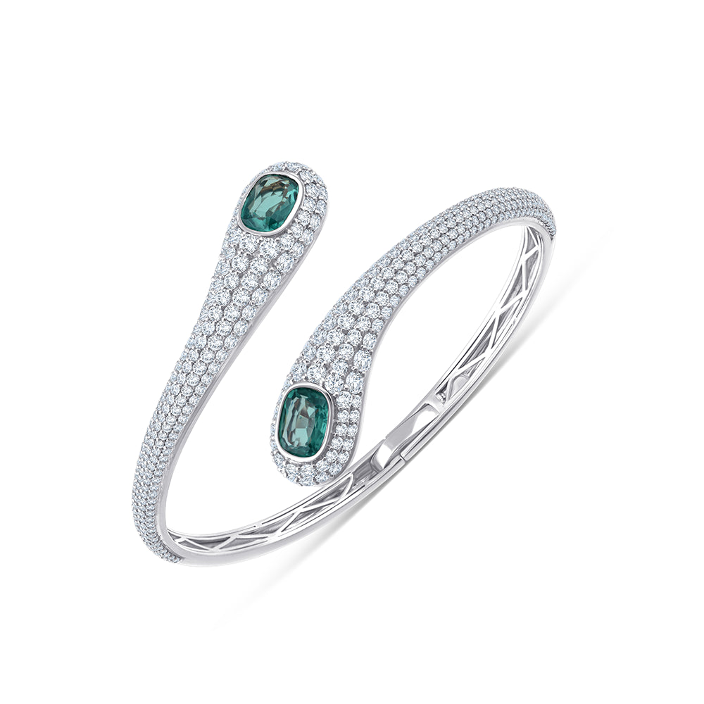 Oval Cut Sapphire Bypass Bracelet