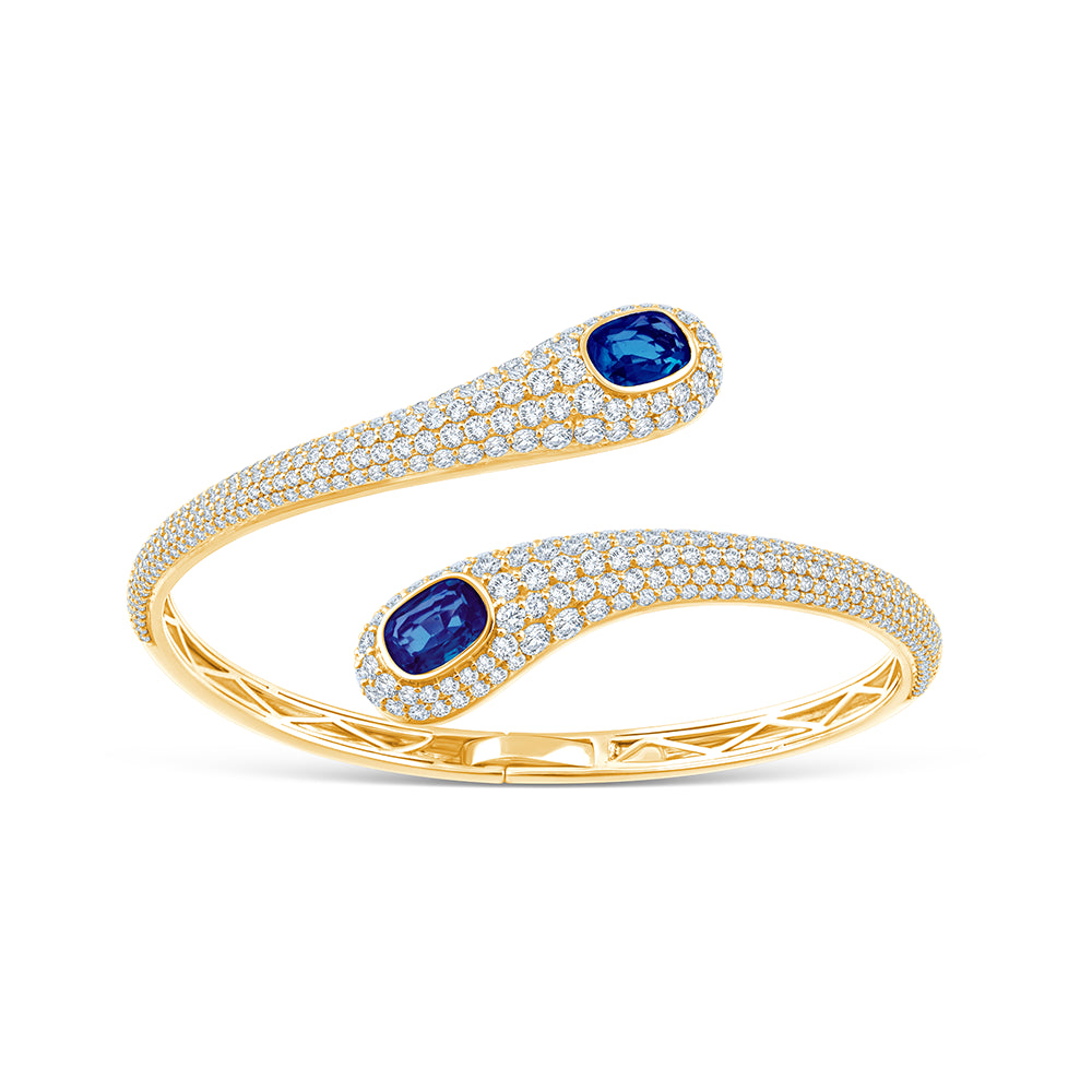 Oval Cut Sapphire Bypass Bracelet