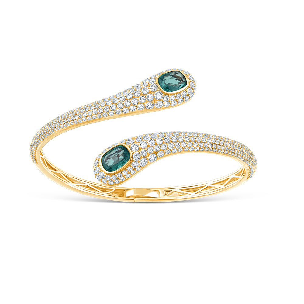Oval Cut Sapphire Bypass Bracelet