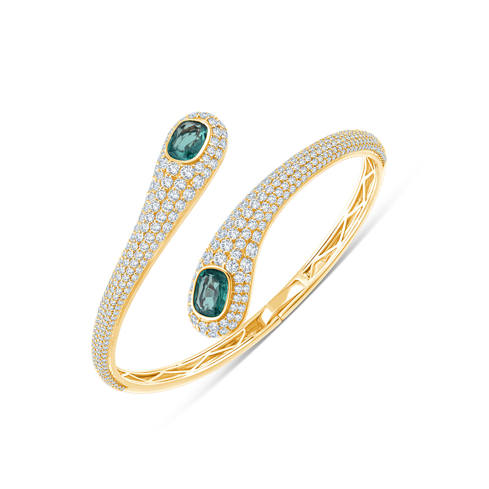 Oval Cut Sapphire Bypass Bracelet