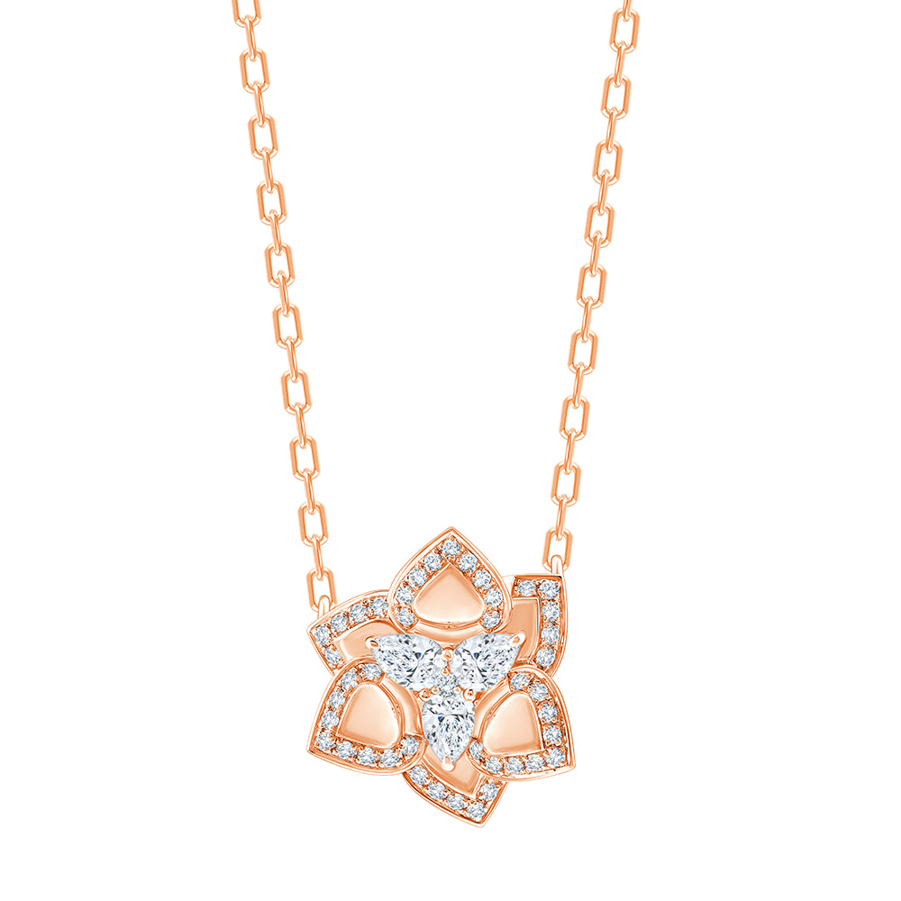 Pear  Brilliant Cut Lotus Pendant