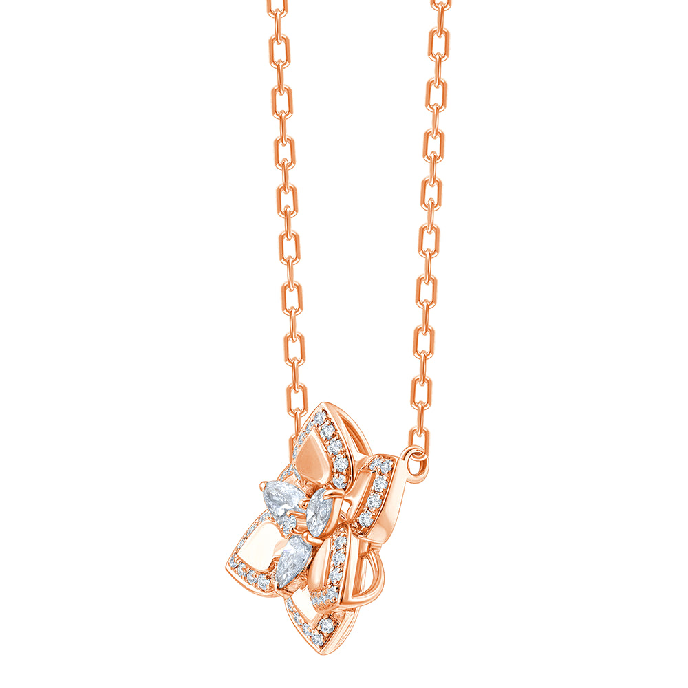Pear  Brilliant Cut Lotus Pendant