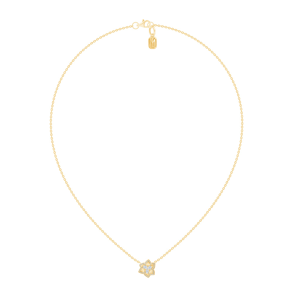 Pear  Brilliant Cut Lotus Pendant