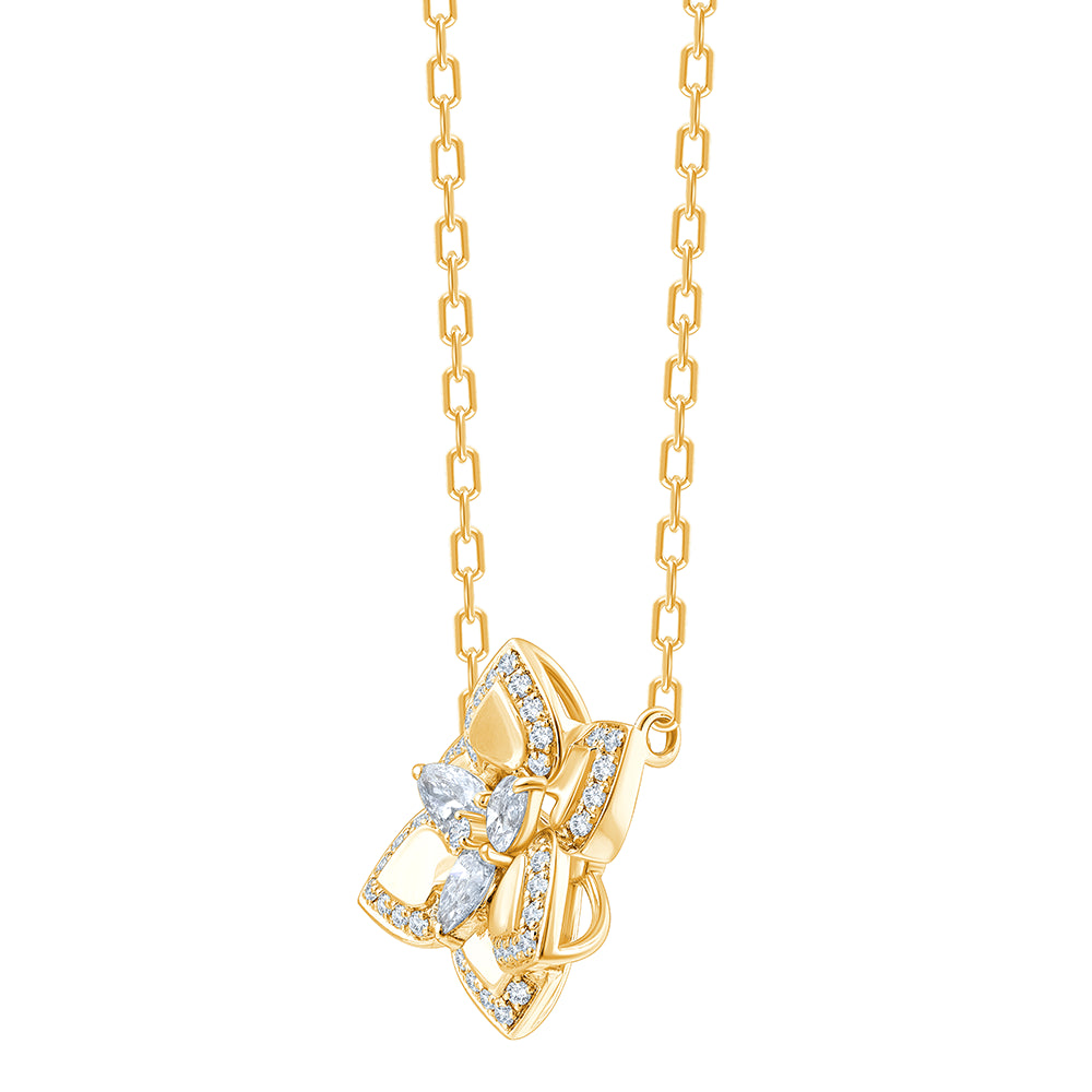 Pear  Brilliant Cut Lotus Pendant
