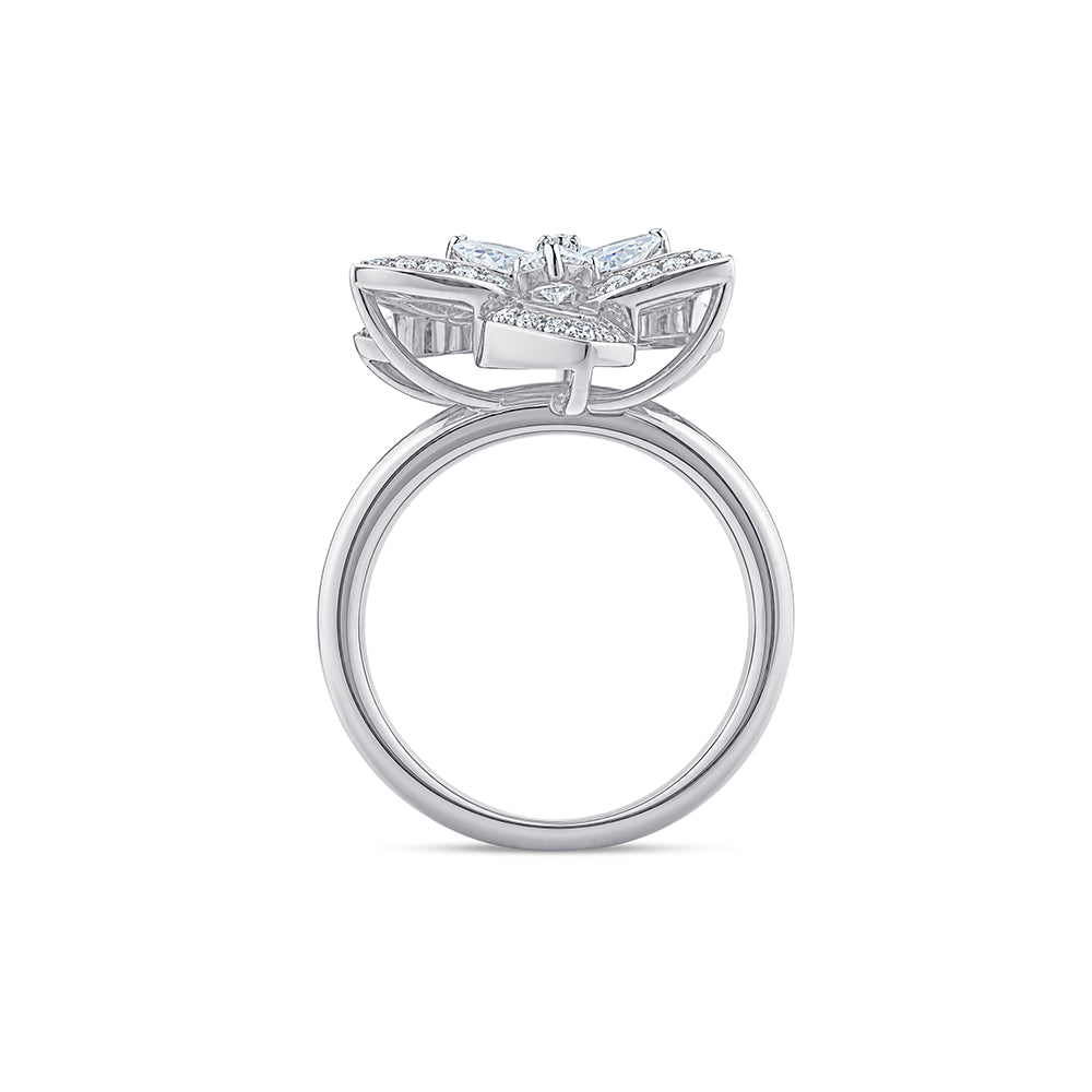 Pear Cut Lotus Petal Ring