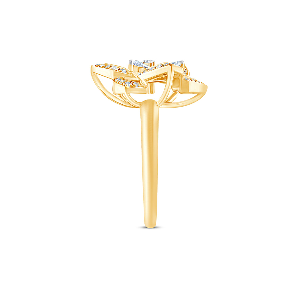 Pear Cut Lotus Petal Ring