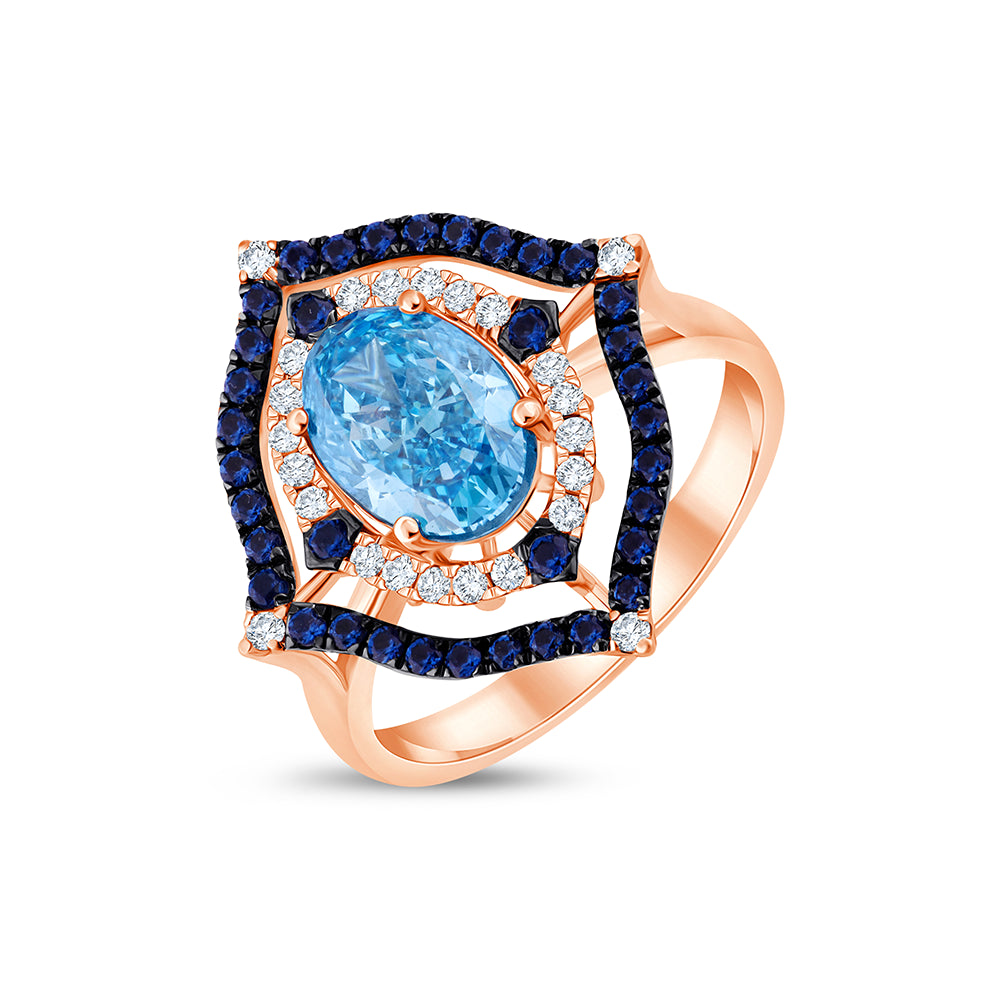 Oval Cut Sapphire Halo Ring