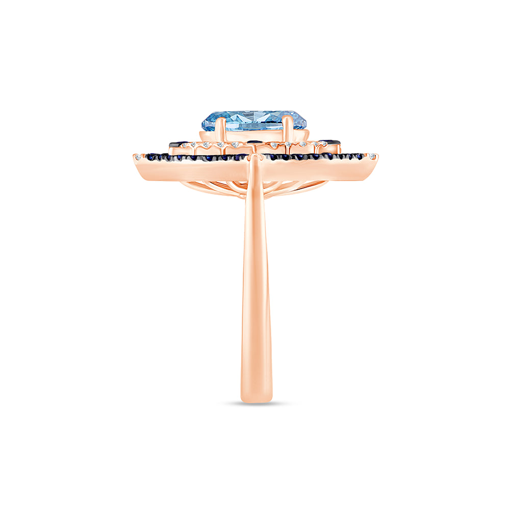 Oval Cut Sapphire Halo Ring