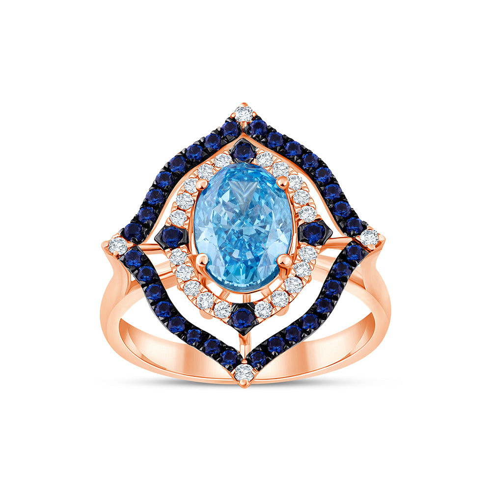 Oval Cut Sapphire Halo Ring