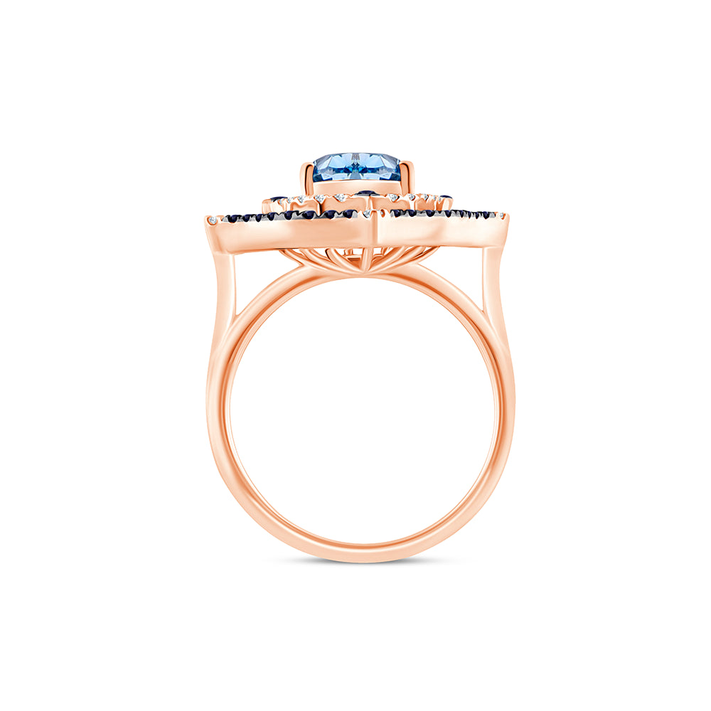 Oval Cut Sapphire Halo Ring