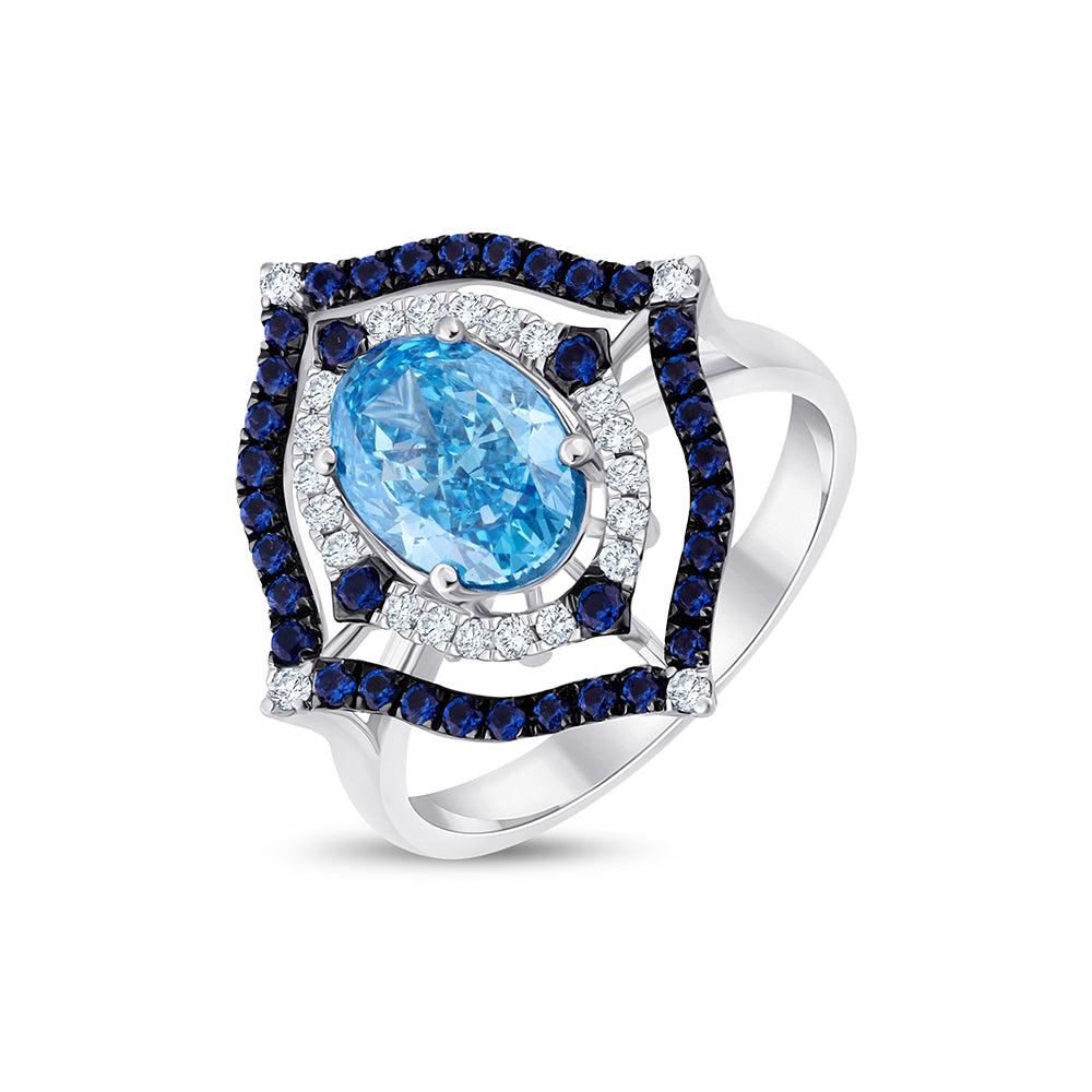 Oval Cut Sapphire Halo Ring