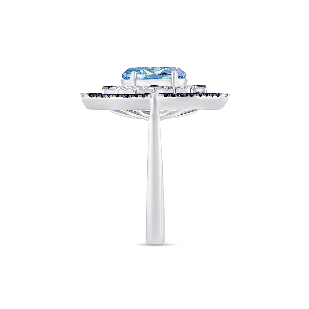 Oval Cut Sapphire Halo Ring