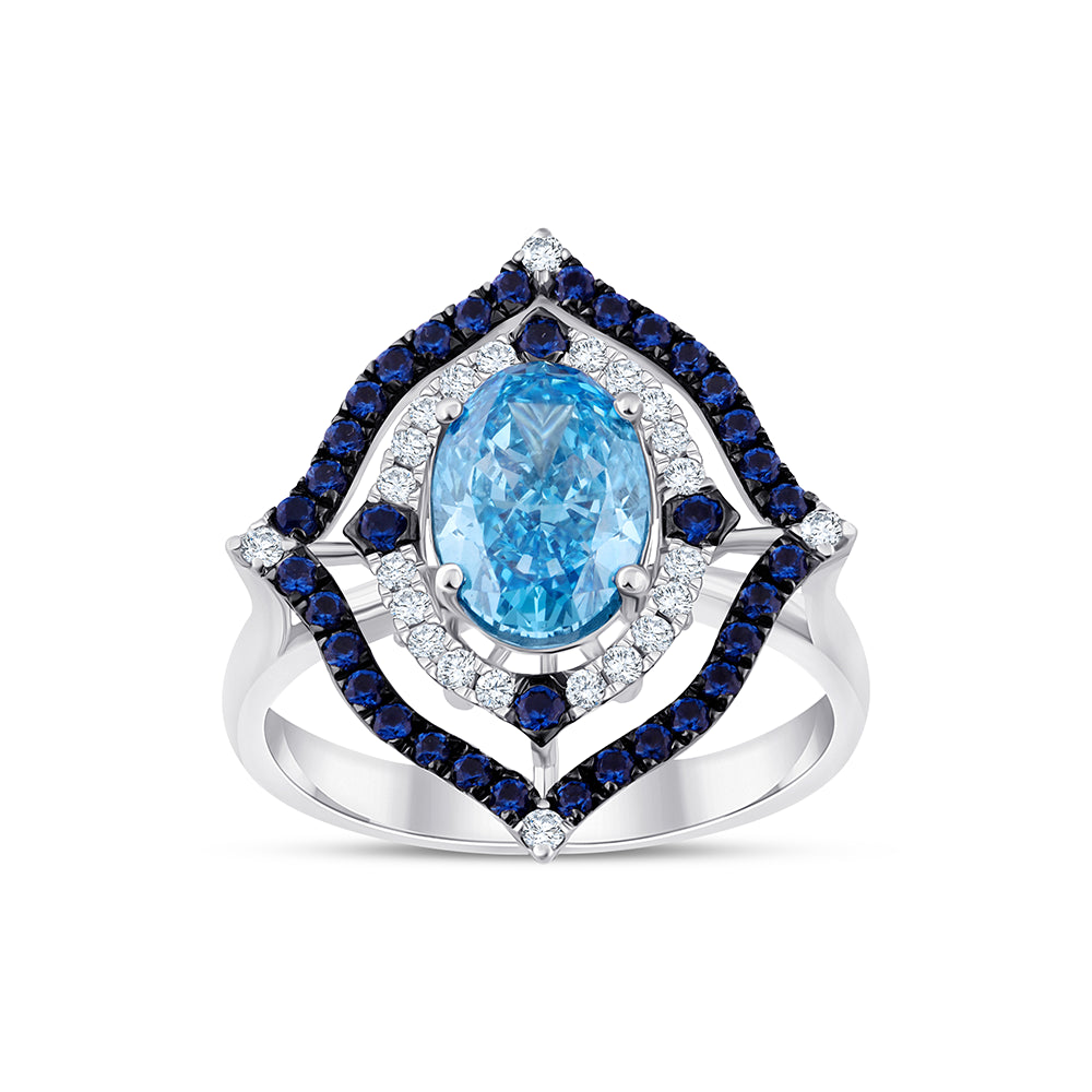 Oval Cut Sapphire Halo Ring
