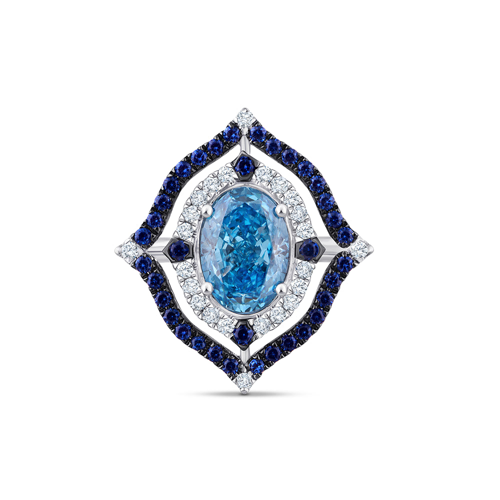 Oval Cut Sapphire Halo Ring