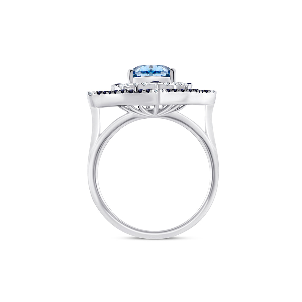 Oval Cut Sapphire Halo Ring