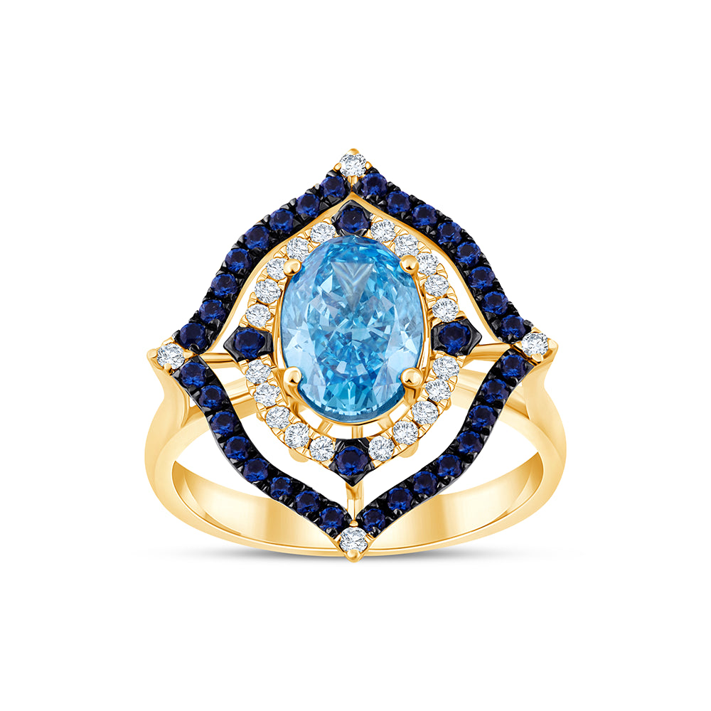 Oval Cut Sapphire Halo Ring