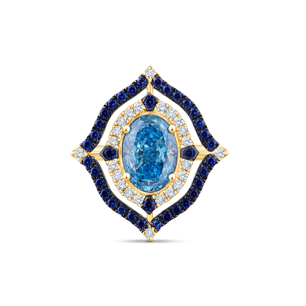 Oval Cut Sapphire Halo Ring