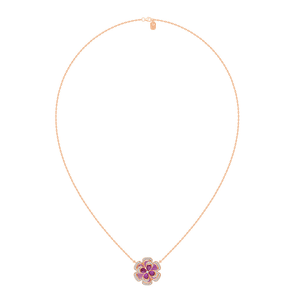 Pear Cut Semi Precious Stone Flower Pendant