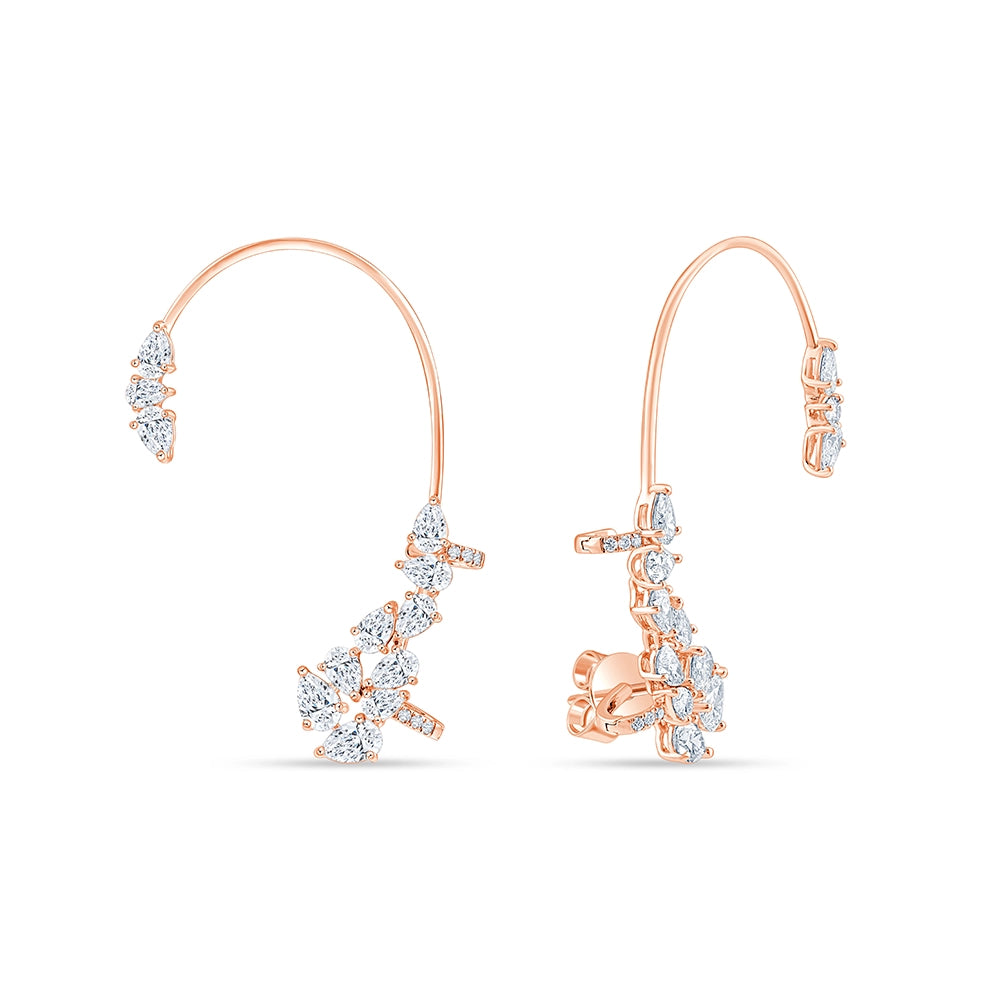 Pear Cut Crawler Earrings