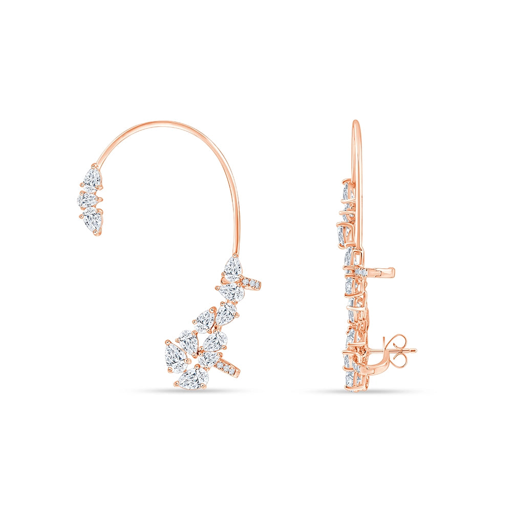 Pear Cut Crawler Earrings