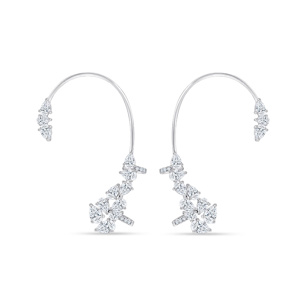 Pear Cut Crawler Earrings