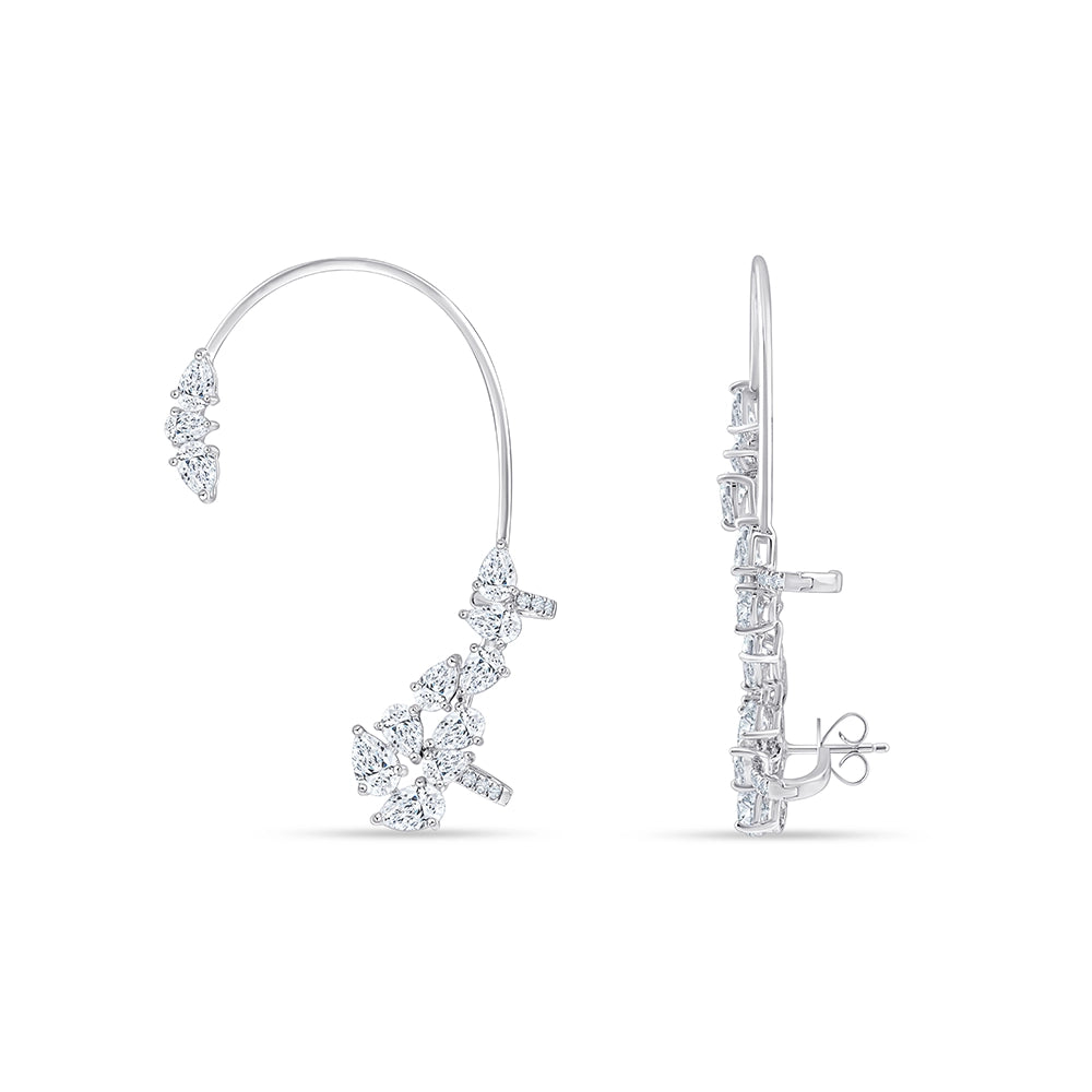 Pear Cut Crawler Earrings