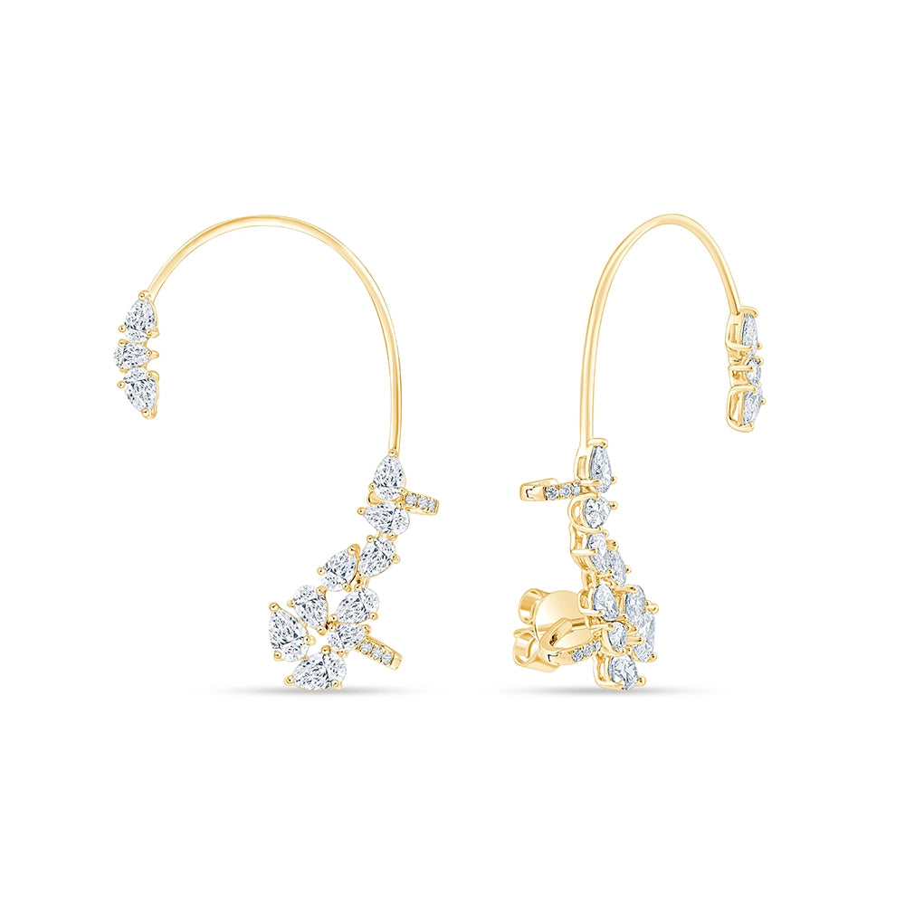 Pear Cut Crawler Earrings