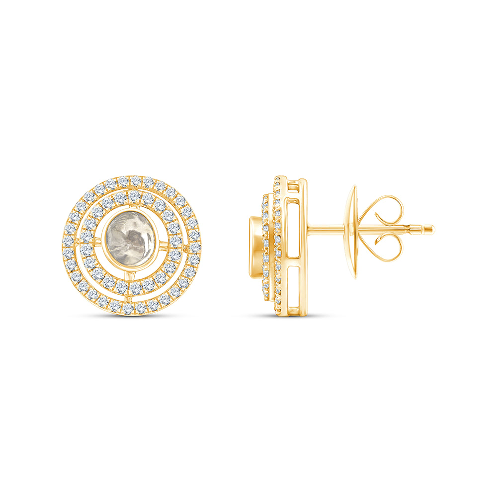 Polki Double Halo Stud Earrings