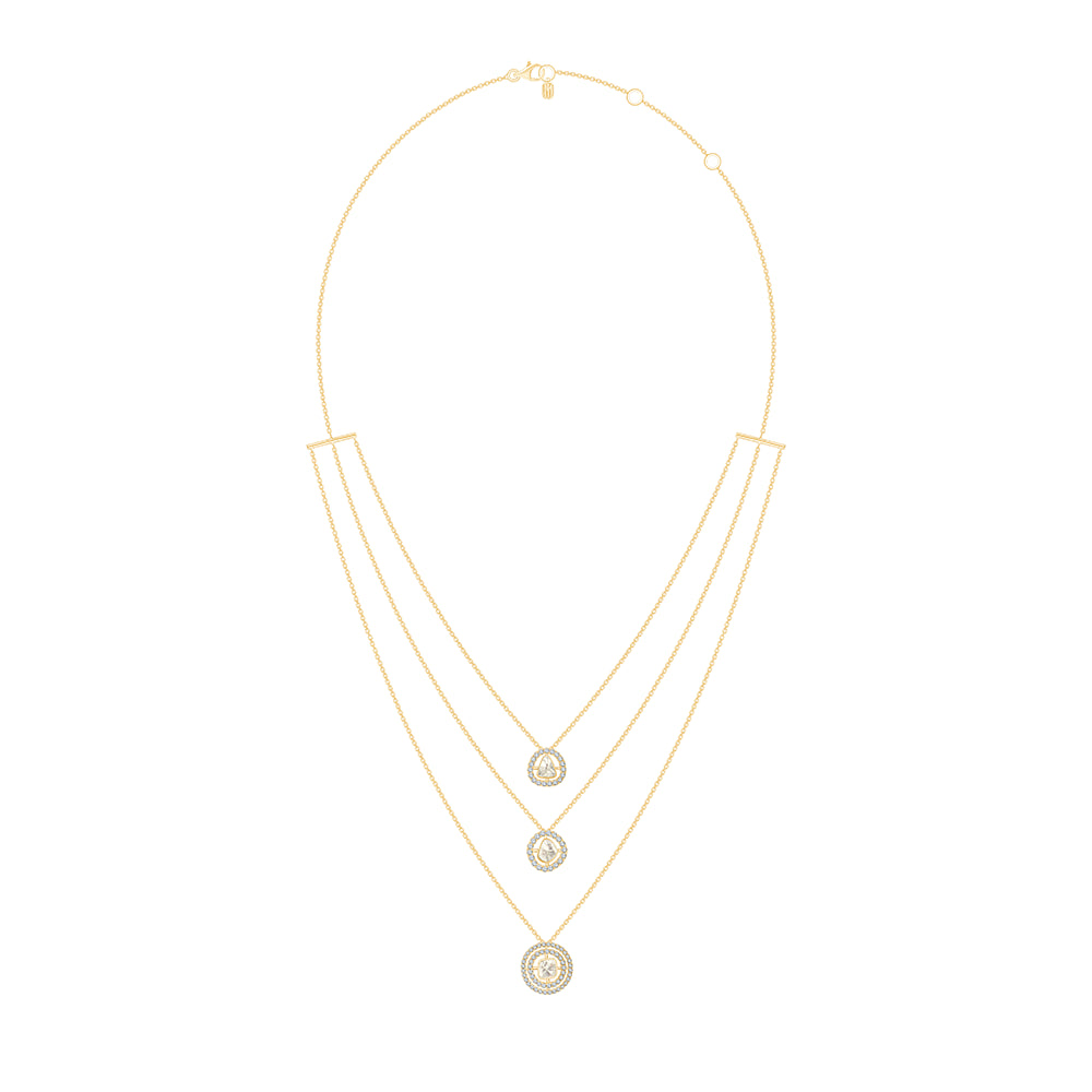 Polki Layered Halo Necklace