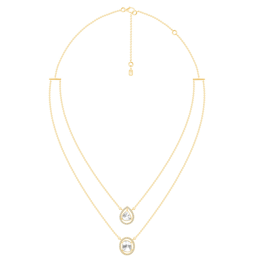 Polki Layered Halo Necklace