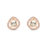 Polki Freeform Halo Stud Earrings